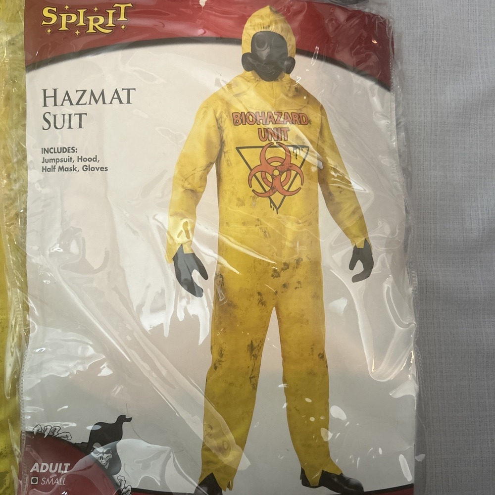 Spirit Halloween Hazmat Suit Adult Halloween Costume Size Small 0692